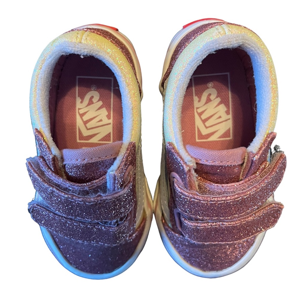 Vans Toddler 2-Tone Glitter Old Skool V Shoes - Picture 2 of 6
